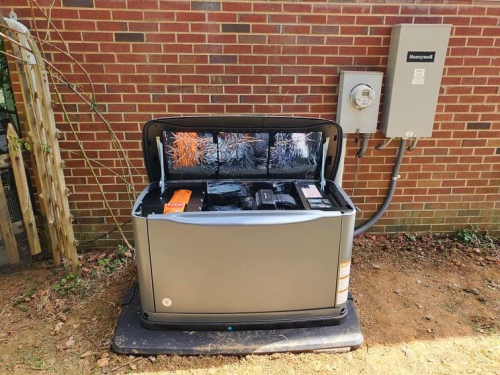 Generator Installation with an automatic transfer switch (ATS).